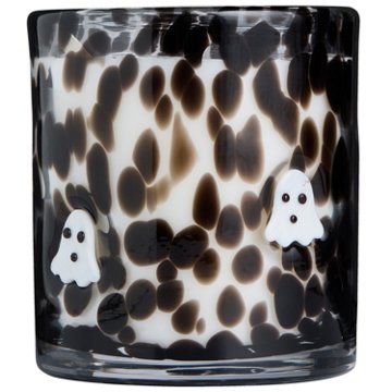 Destination Holiday Halloween Ghosts Marble Glass Candle - Winter Woods Scent