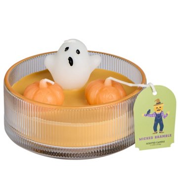 Destination Holiday 3D Pumpkin Patch 3 Wick Halloween Candle - Wicked Bramble Scent