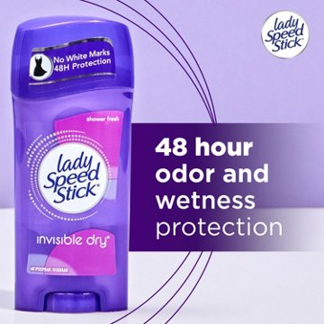 Lady Speed Stick Invisible Dry Solid Antiperspirant Deodorant - Shower Fresh, 2pk