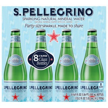 San Pellegrino Sparkling Natural Mineral Water 8 pk Bottles