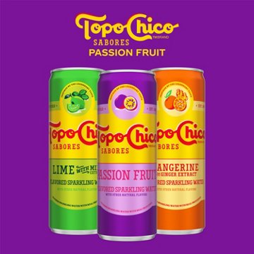 Topo Chico Sabores Passion Fruit Flavored Sparkling Water 8 pk Cans