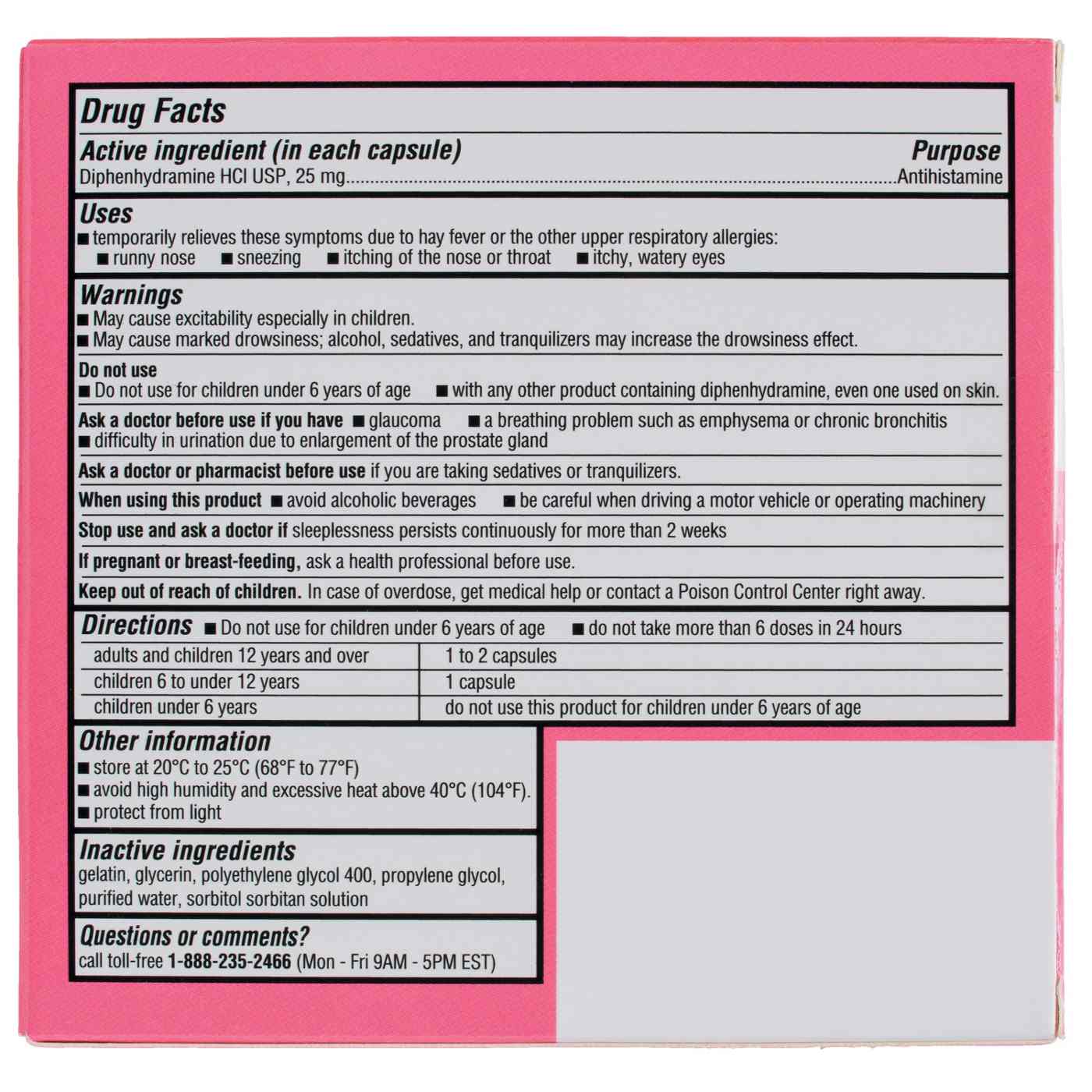 H-E-B Allergy Relief Dye Free Diphenhydramine 25MG Softgel - Shop Sinus ...