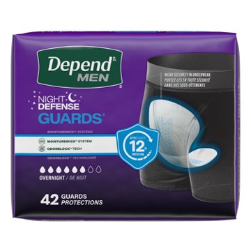 Depend Guards Incontinence Pads for Men - Overnight