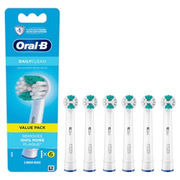 Oral-B Brush Heads Refill Daily Clean Electric Toothbrush Replacement Brush Heads Refill, 6 count