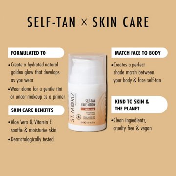 St. Moriz Professional Self Tan Face Lotion - Medium