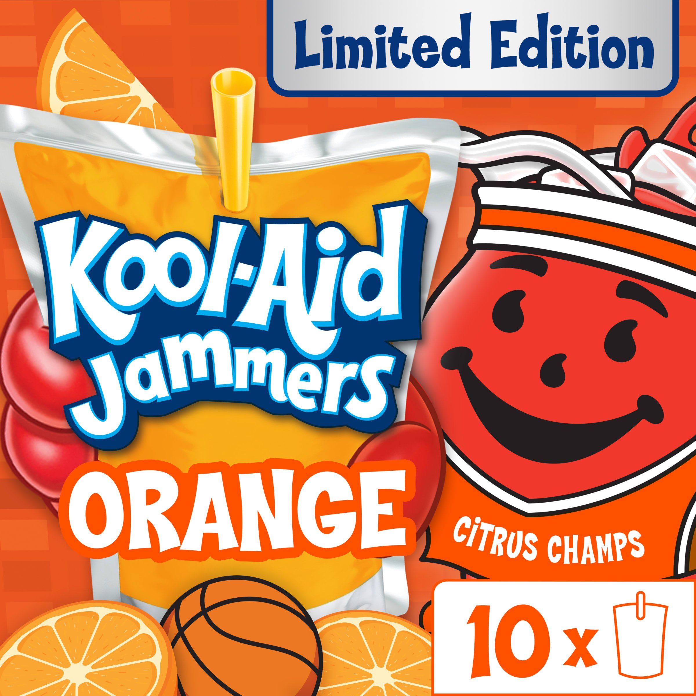 Kool-Aid Jammers Orange Thunder vs Citrus Champs Drink Pouches, 10