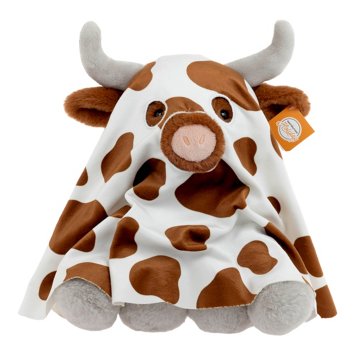 Destination Holiday Spotted Longhorn Cow Ghost Plush Toy, 11"