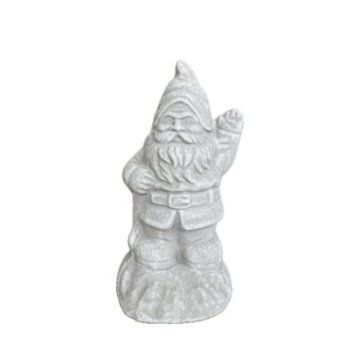 Blue Orange Pottery Gnome Statue, 14.5'' x 7'' x 7''