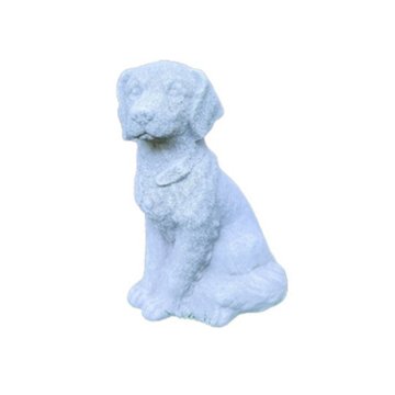 Blue Orange Pottery Dog Statue, 15'' x 11'' x 9''