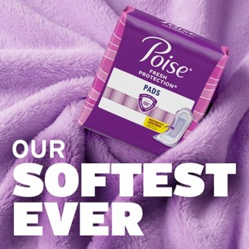 Poise Incontinence Pads, 3 Drop Light Absorbency, Regular Length, 54 ct