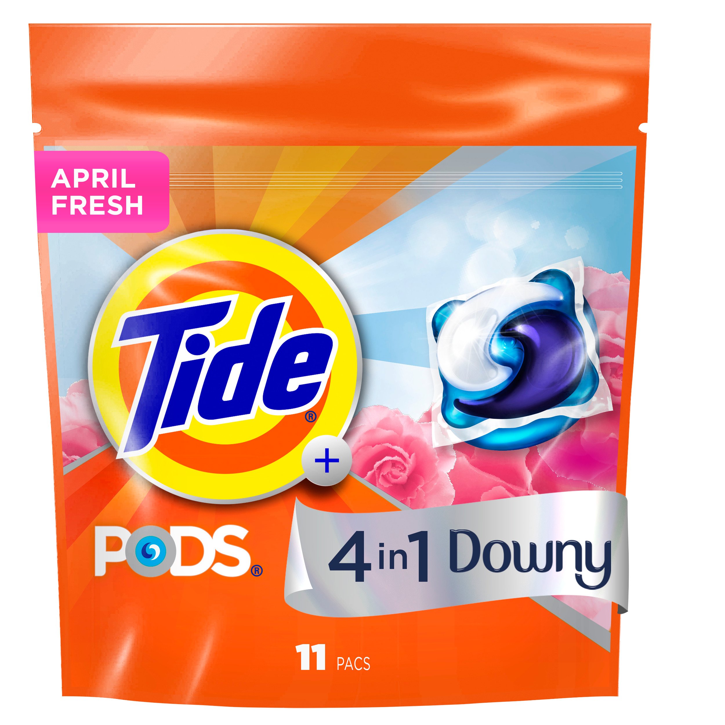 Tide PODS 4 In 1 Downy Laundry Detergent Pacs - April Fresh Scent