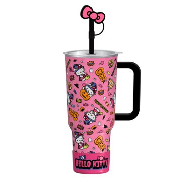 Hello Kitty Stainless Steel Tumbler with Boot and Straw Topper, 40 oz