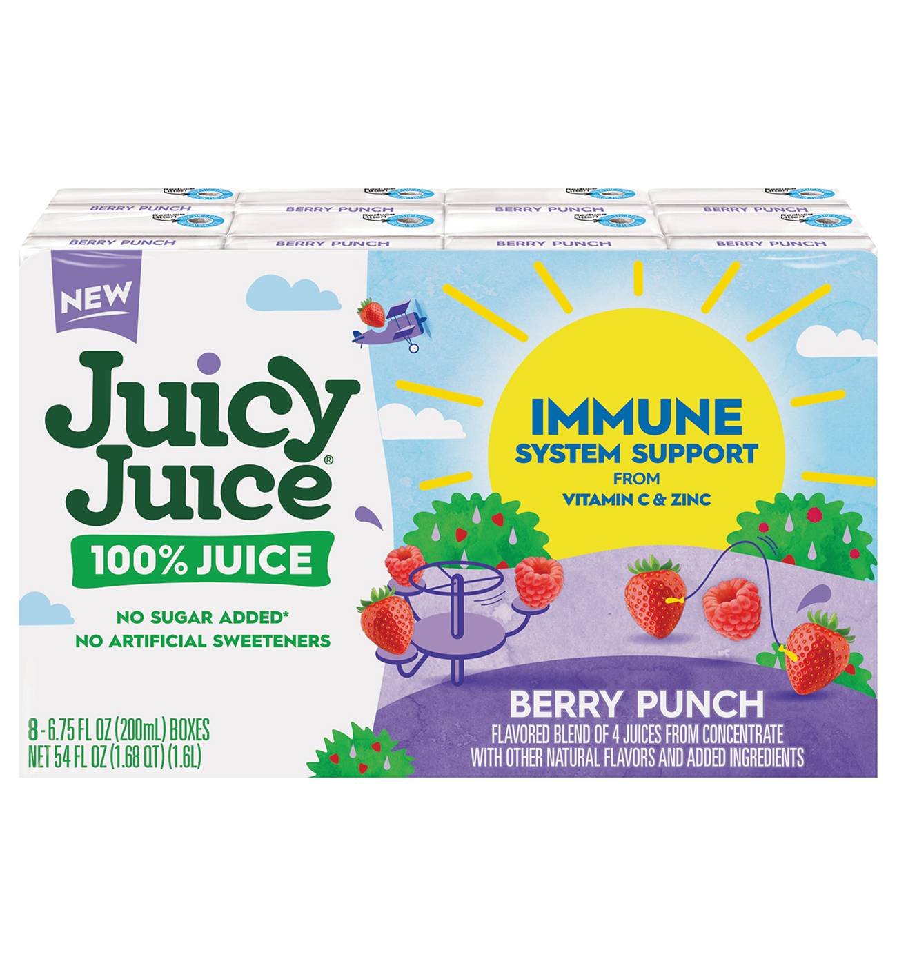Juicy Juice Immune System Support 100% Juice 8 pk Boxes - Berry Punch; image 1 of 3