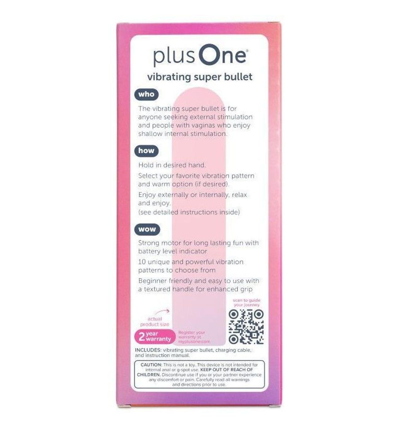 plusOne Vibrating Super Bullet Vibrator; image 2 of 2