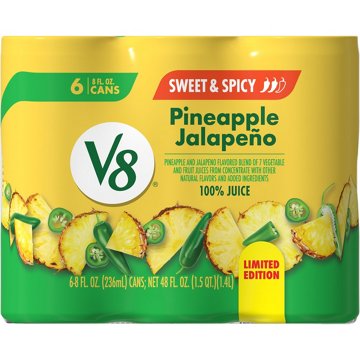 V8 Sweet & Spicy Pineapple Jalapeno Juice 6 pk Cans