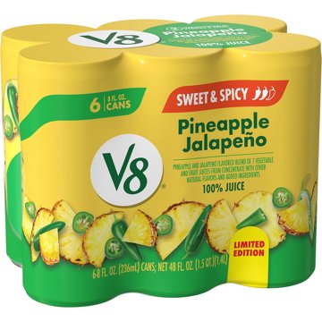 V8 Sweet & Spicy Pineapple Jalapeno Juice 6 pk Cans