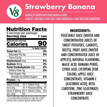 V8 Strawberry Banana Juice 6 pk Cans