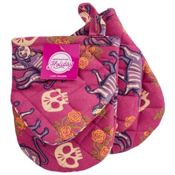 Destination Holiday Day of the Dead Pot Holders, 2 pk