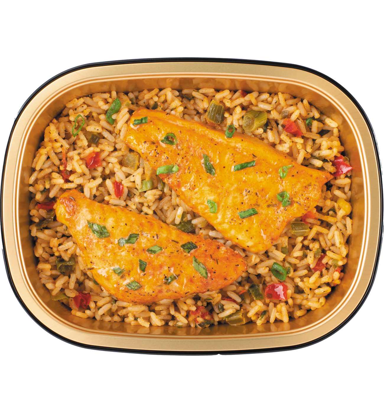 Bayou Boil House by H-E-B Blackened Catfish Strips Over Dirty Rice; image 1 of 4