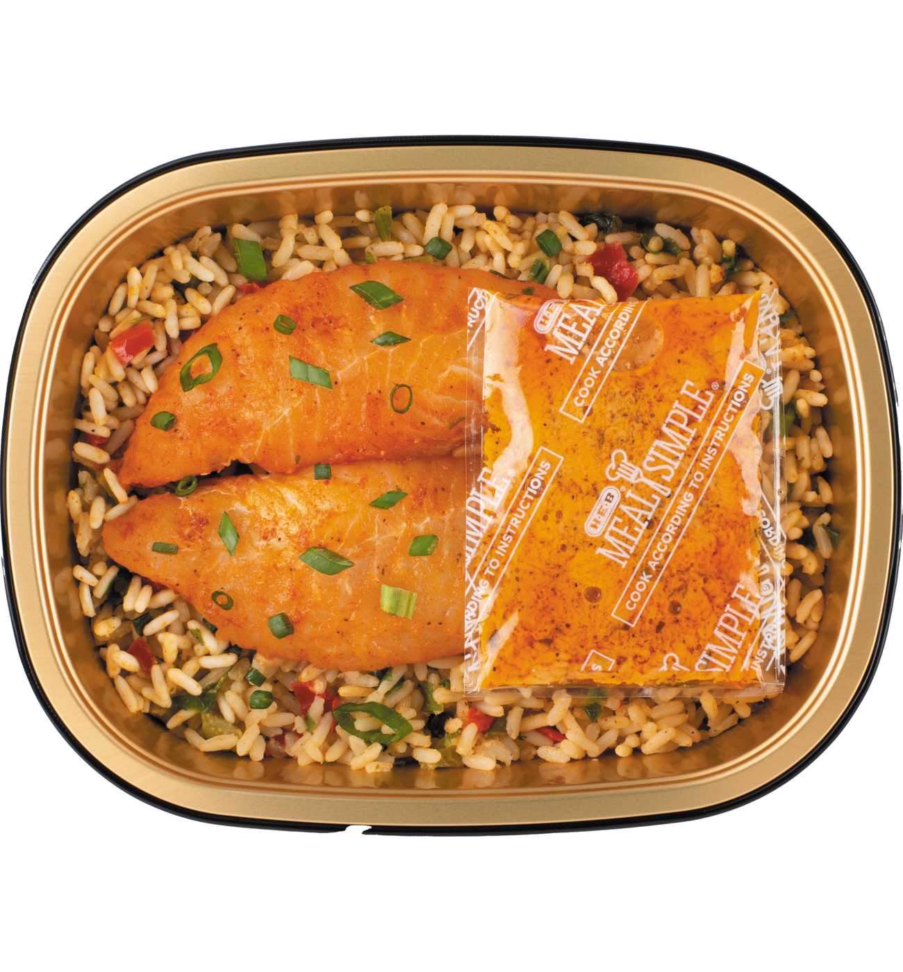 Bayou Boil House by H-E-B Blackened Catfish Strips Over Dirty Rice; image 2 of 4