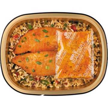 Bayou Boil House by H-E-B Blackened Catfish Strips Over Dirty Rice
