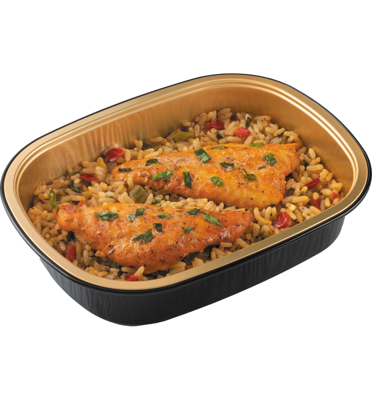 Bayou Boil House by H-E-B Blackened Catfish Strips Over Dirty Rice; image 4 of 4