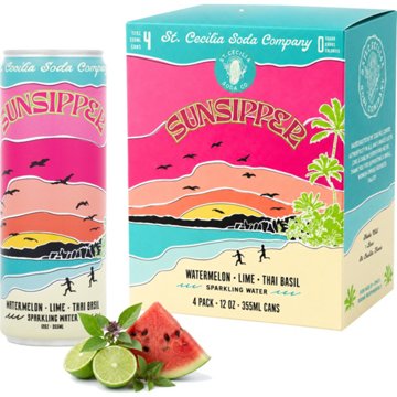 St. Cecilia Soda Company Sunsipper Sparkling Water 4 pk Cans