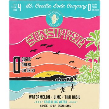 St. Cecilia Soda Company Sunsipper Sparkling Water 4 pk Cans
