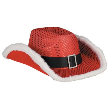 Destination Holiday Sequin Santa Cowboy Hat