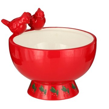 Destination Holiday Cardinals Ceramic Candy Bowl