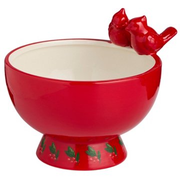 Destination Holiday Cardinals Ceramic Candy Bowl