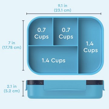 Bentgo Bentgo Kids Snap & Go Lunch Box Blue Speckle