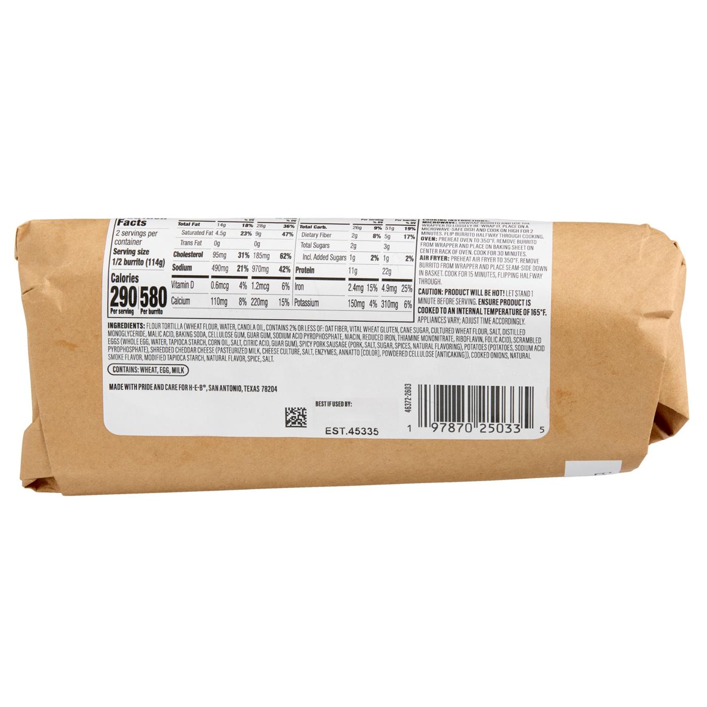 Meal Simple by H‑E‑B The Classic Breakfast Burrito - Sausage, Egg & Cheese; image 2 of 4