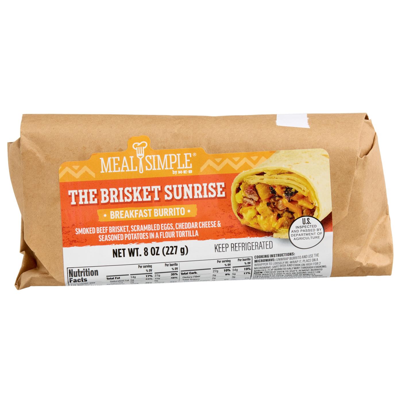 Meal Simple by H‑E‑B The Brisket Sunrise Breakfast Burrito - Brisket, Egg & Cheese; image 1 of 4