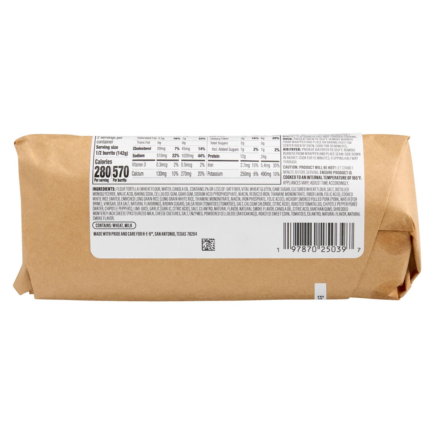 Meal Simple by H‑E‑B El Jefe Burrito - Smoked Pork; image 2 of 4