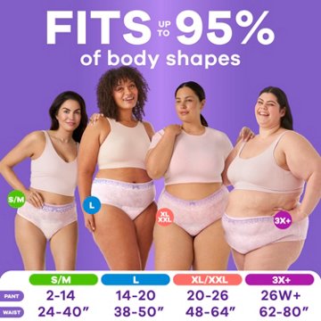 Always Discreet, Reimagined Adult Diapers for Women, Maximum Incontinence and Postpartum Underwear L, 28 CT​