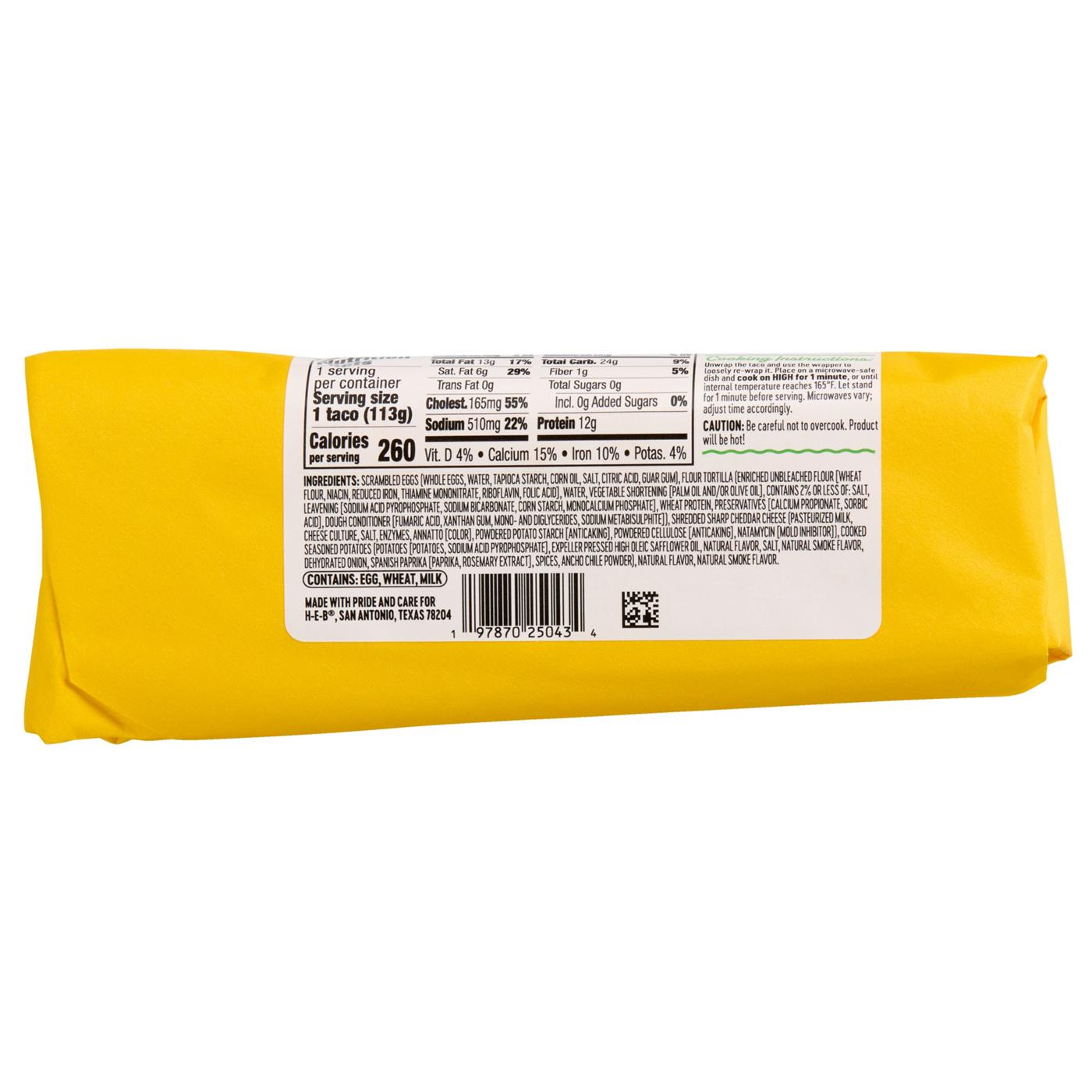 Hill Country Fare Potato, Egg & Cheese Breakfast Taco; image 2 of 3