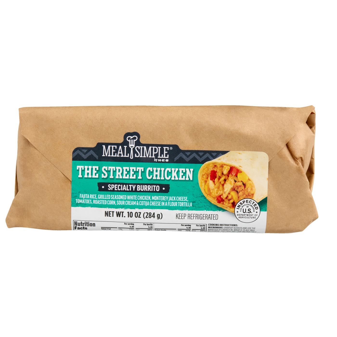 Meal Simple by H‑E‑B The Street Chicken Burrito - Chicken Fajita; image 1 of 4