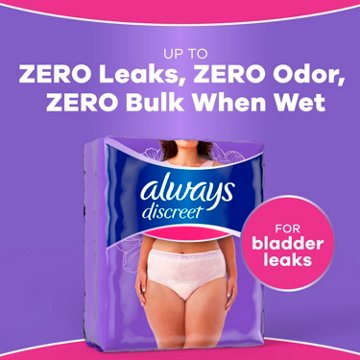 Always Discreet, Reimagined Adult Diapers for Women, Maximum Incontinence and Postpartum Underwear XL/XXL, 26 CT​, 26 ct