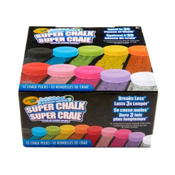 Crayola Washable Sidewalk Super Chalk, 10 pk