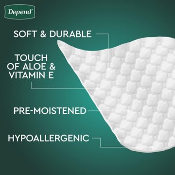 Depend XL Disposable Washcloths for Adults, 42 ct