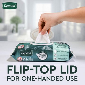 Depend XL Disposable Washcloths for Adults, 42 ct