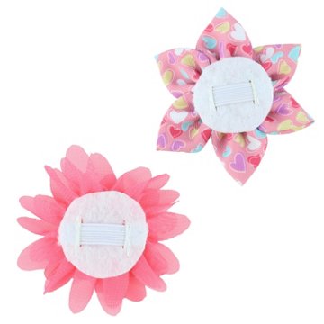 Lil Pals Pink Flower & Pink Heart Flower Pet Collar Accessory Set