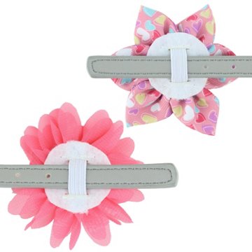 Lil Pals Pink Flower & Pink Heart Flower Pet Collar Accessory Set