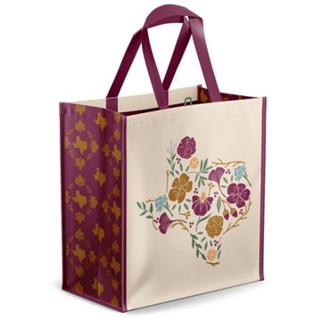 Destination Holiday Texas Fall Floral Reusable Bag, 15.5'' x 13.5'' x 7.5''