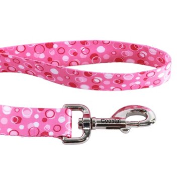 Coastal Style Dog Leash - Pink Dots - Large