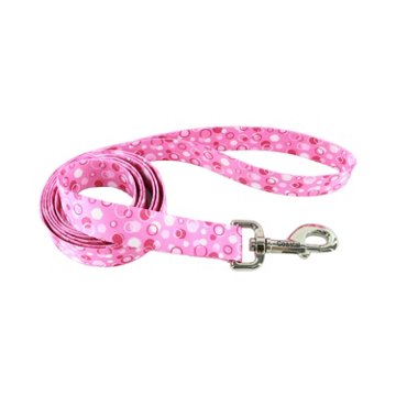 Coastal Style Leash Pink Dots Small