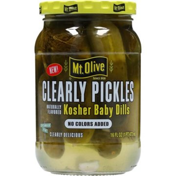 Mt. Olive Clearly Pickles Kosher Baby Dills, 16 oz