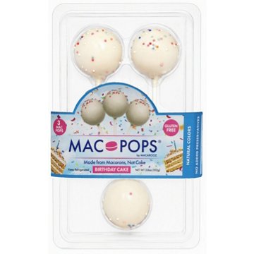 Macarooz Birthday Cake Mac Pops, 3 ct