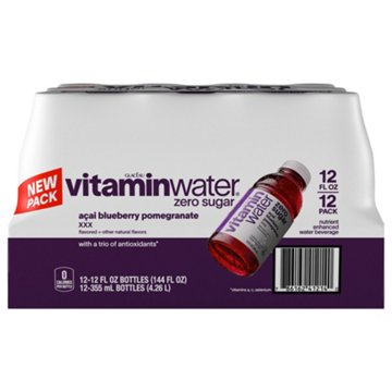 Glaceau Vitaminwater Zero Sugar Acai Blueberry Pomegranate XXX Beverage 12 pk Bottles